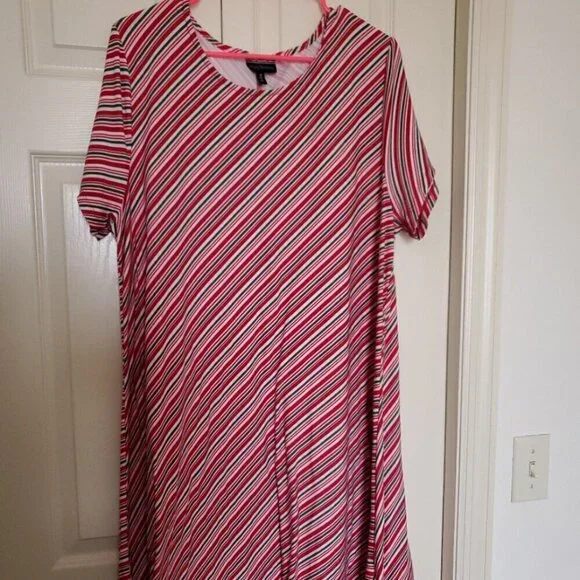 EUC Allison/Brittney Women's 1X Striped T-Shirt Dress - Picture 1 of 6